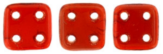 Picture of CzechMates QuadraTile 6mm Ruby x10g