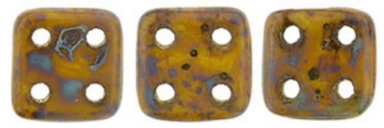 Picture of CzechMates QuadraTile 6mm Opaque Yellow Picasso x10g