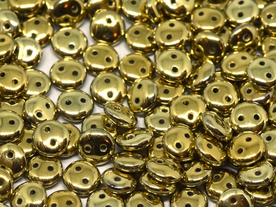 Picture of 2-hole Lentils 6mm Jet Amber Full x50