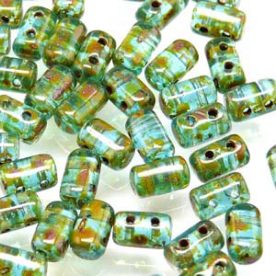 Picture of Matubo Rulla 3x5mm Aquamarine Travertine x10g