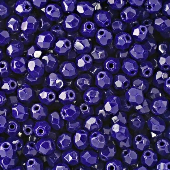 Picture of Fire-Polished 4mm Opaque Navy Blue x100