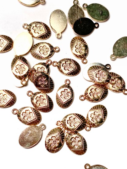 Picture of Eloxal Charm Flower 15x9mm Gold x10