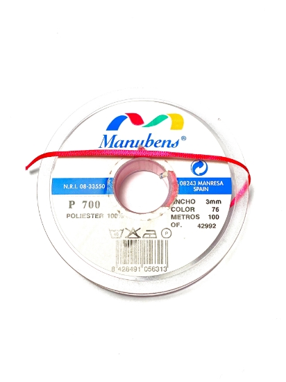 Picture of Manubens Satin Ribbon Fuchsia 3 mm x3m