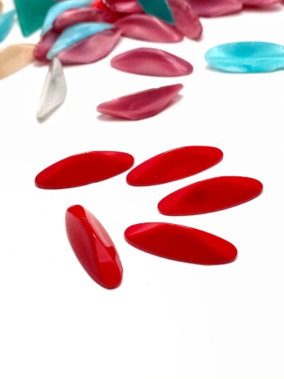 Picture of Cabochon Czech Vintage glass 9x25mm Red x2