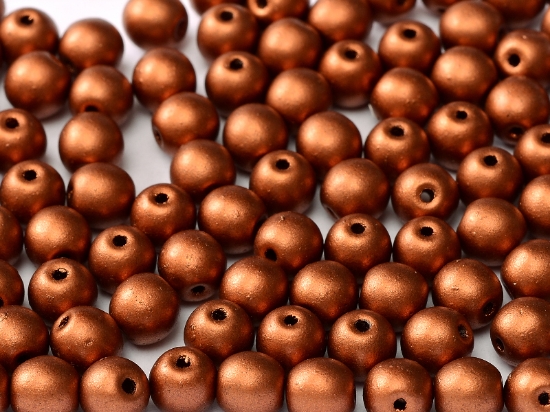 Picture of Czech Glass bead 6mm round Copper x100