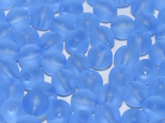 Picture of Czech Glass bead 6mm round Light Sapphire Mat x100