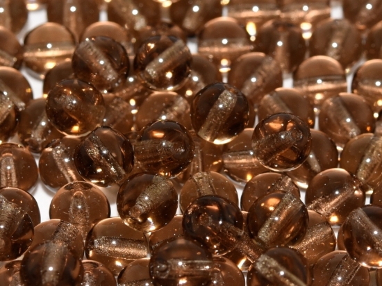 Picture of Czech Glass bead 6mm round Smoke Topaz x100