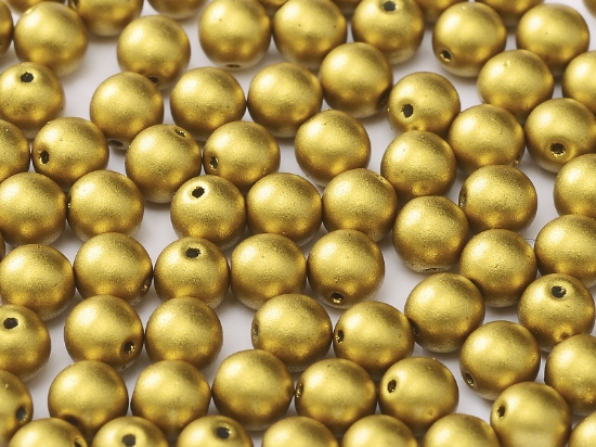 Picture of Czech Glass bead 6mm round Olive Gold x100