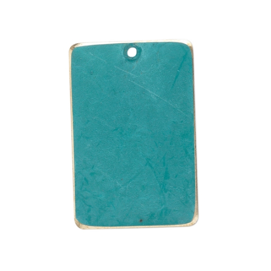 Picture of Rectangle 30x20mm Bright Teal Patina x1