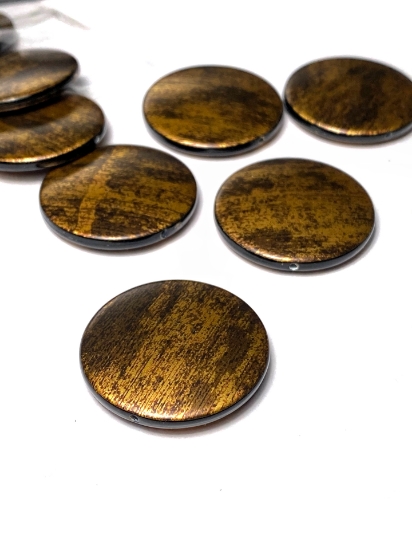 Picture of Acrylic Round 32mm Gold Striped x4