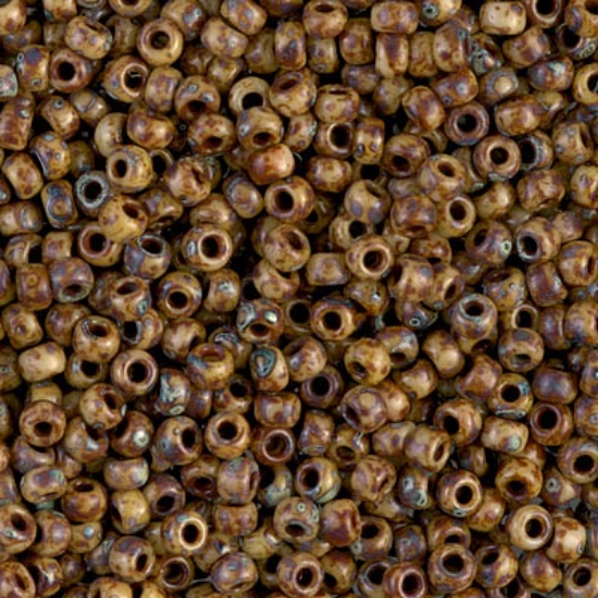 Picture of Miyuki Rocaille 8/0 4517 Picasso Brown Tan Mat x10g