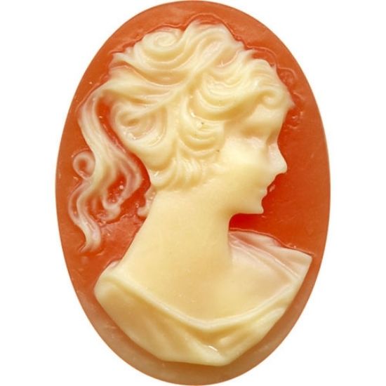 Picture of Cameo Victorian Lady Profile 25x18mm oval x1