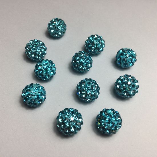 Picture of Pavé bead 10mm round Aqua x1