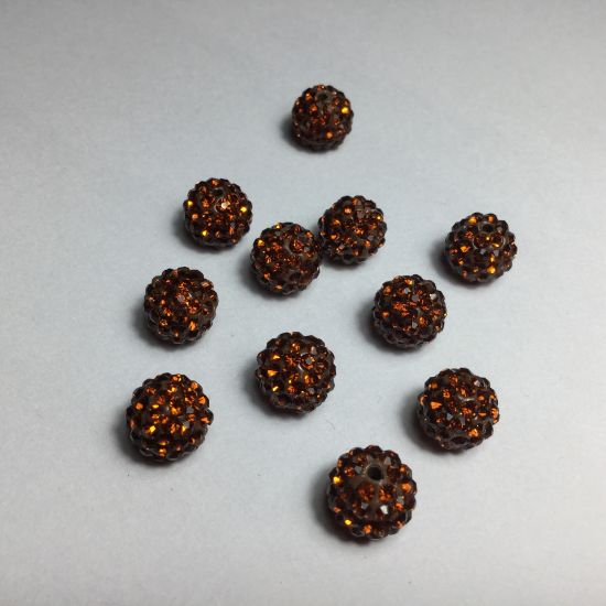 Picture of Pavé bead 10mm round Topaz x1