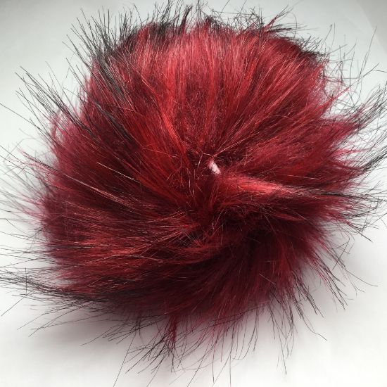 Picture of Fluff ball with elastic loop 135mm Dark Red x1