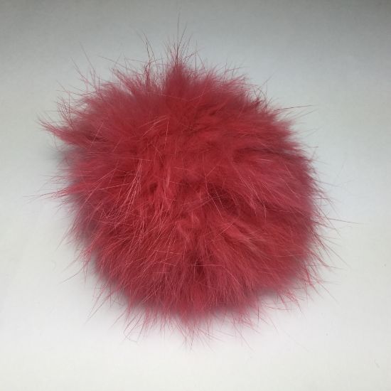 Picture of Fluff ball with elastic loop 60mm Dark Pink x1