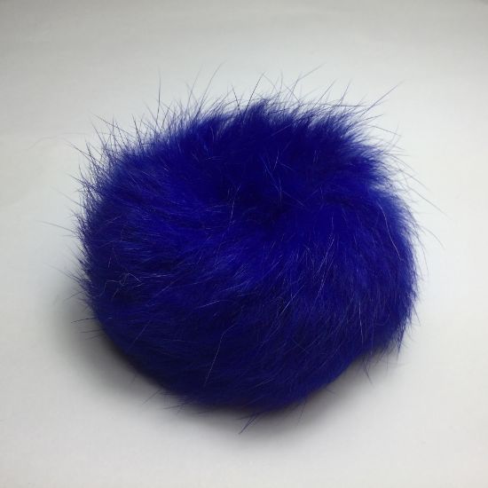 Picture of Pluizenbol met elastisch lusje, kobaltblauw, 60mm.