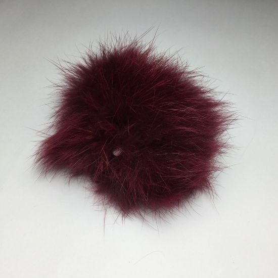 Picture of Fluff ball with elastic loop 60mm Dark Claeret x1