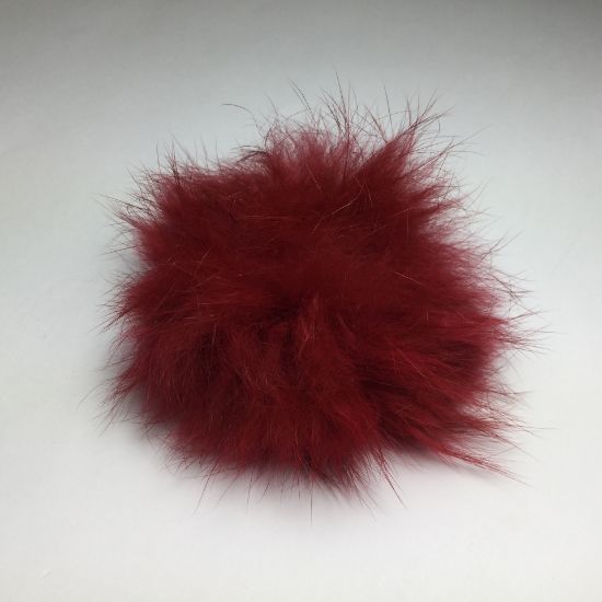 Picture of Fluff ball with elastic loop 60mm Dark Red x1