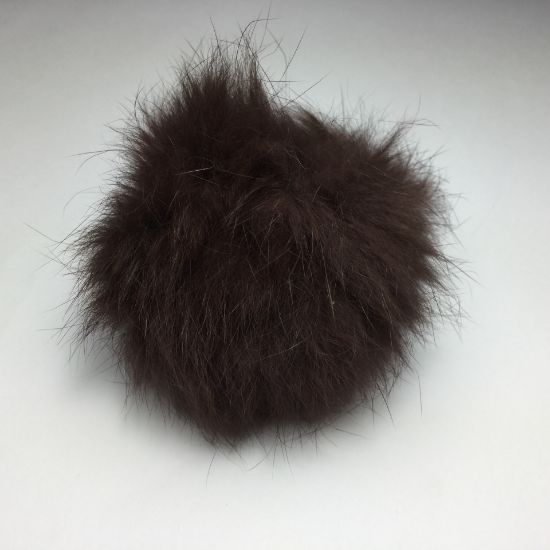 Picture of Fluff ball with elastic loop 60mm Dark Brown x1
