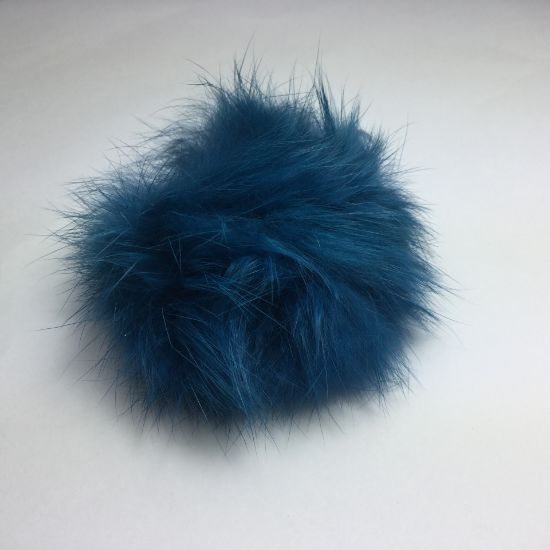 Picture of Fluff ball with elastic loop 60mm Dark Grey Blue x1
