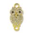 Picture of Charm Owl w/ crystals and 2 rings 20x10mm Gold Plate x1
