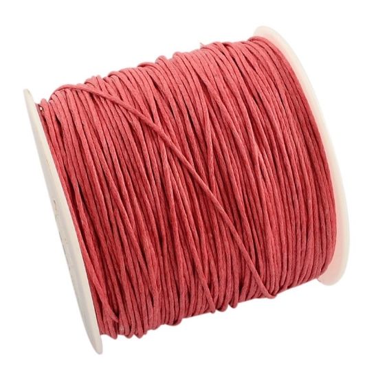 Picture of Cord waxed cotton 1mm Light Coral x92m