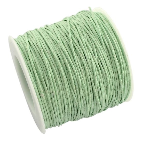 Picture of Cord waxed cotton 1mm Pale Green x92m