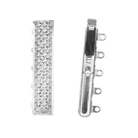 Picture of Neumann Clasp Box 30x10mm 5-strand Rhodium Plated  x1