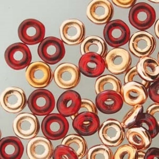 Picture of O Bead 4mm Red Capri Gold x8g