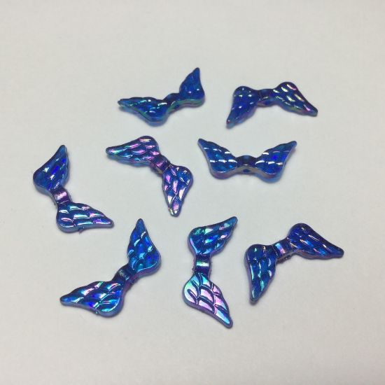 Picture of Acrylic Bead Angel Wings 20x9mm Dark Blue AB x20