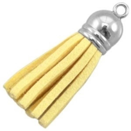 Picture of Tassel PU leather 38mm Yellow x2