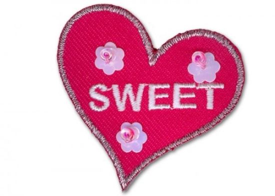 Picture of Iron-on badge, "Sweet Heart", +/- 50x50mm