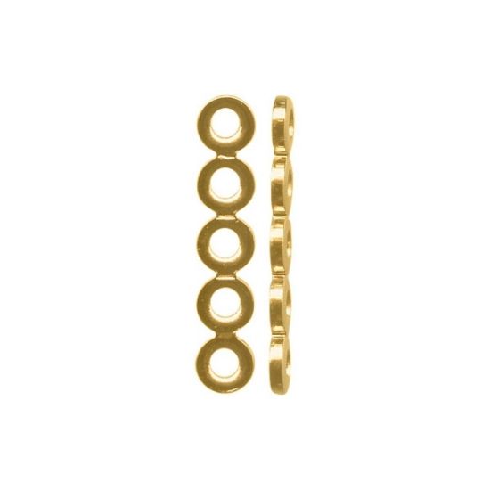 Picture of Spacer bar 5-strand 15x3x1mm Gold x12
