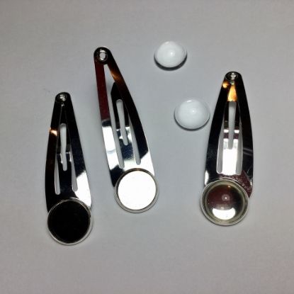 Image de Hairclip Setting 12mm Silver Tone x10
