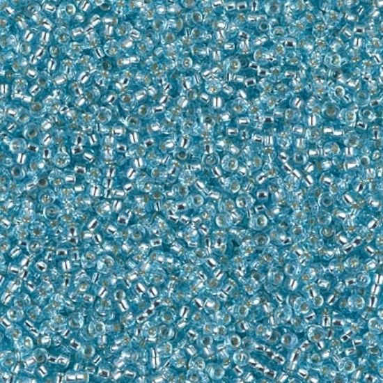 Picture of Miyuki Seed Beads 15/0 18 Silver Lined Aqua  x10g