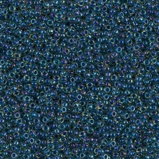 Picture of Miyuki Seed Beads 15/0 1826 Midnight Blue Lined Topaz AB x10g