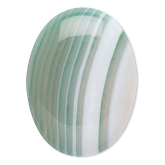 Picture of Cabochon Striped Green Agate (dyed) 40x30mm oval x1