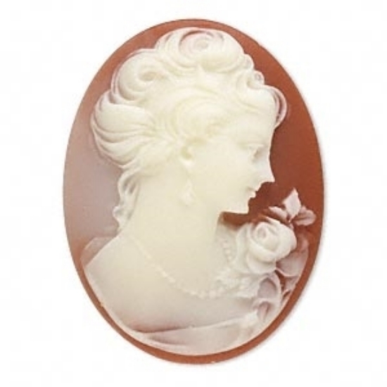 Picture of Cabochon Cameo woman 40x30mm oval x1