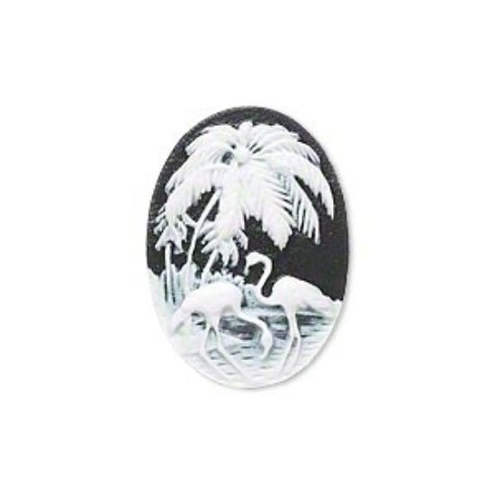 Picture of Cameo Flamingo 25x18mm oval x1