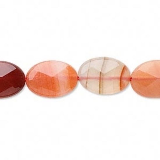 Picture of Red Agate 14x10mm flat oval x38cm