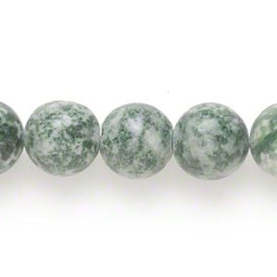 Picture of Tree agate (natural) Round bead 12mm Green x13