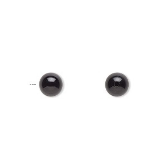 Picture of Black onyx (dyed) DQ 6mm half-drilled round x1