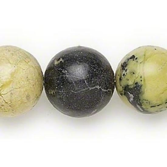 Picture of Serpentine bead 18mm round Yellow x5