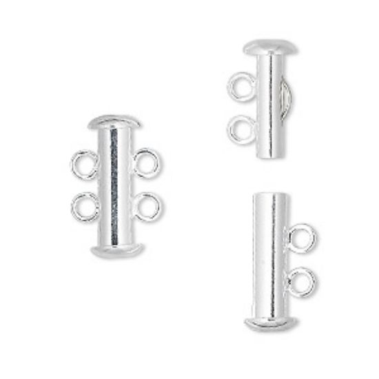 Picture of Clasp Slide Lock 16mm 2-strand Silver Plate x1