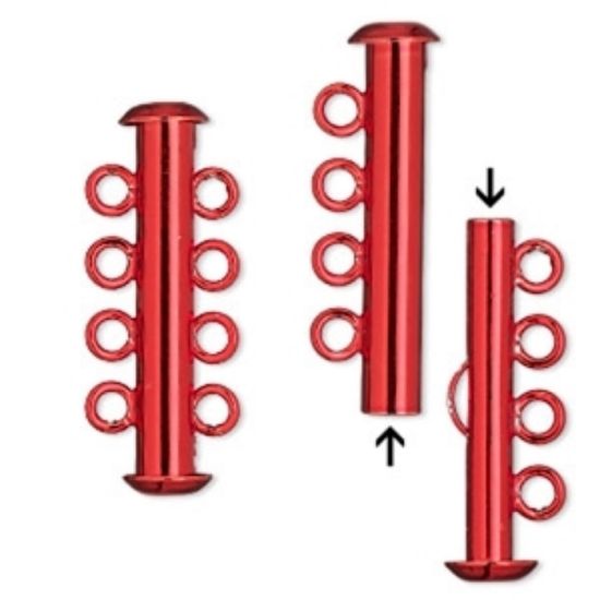 Picture of Clasp Slide Lock 26mm 4-strand Electro-coated Red x1