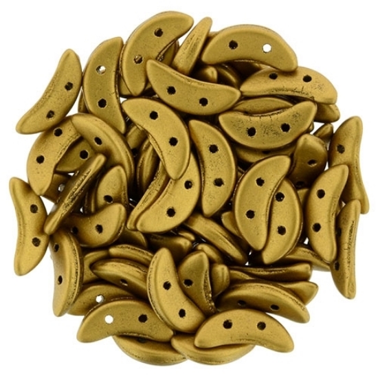 Picture of CzechMates Crescent 3x10mm Mat Metallic Antique Gold x10g