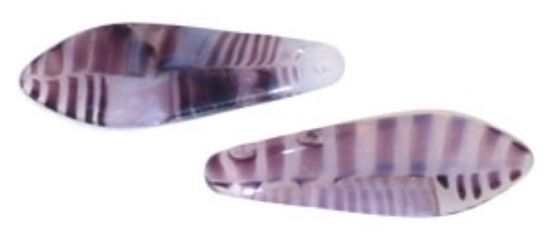 Picture of CzechMates Daggers 2 holes 5x16mm Amethyst/White x25
