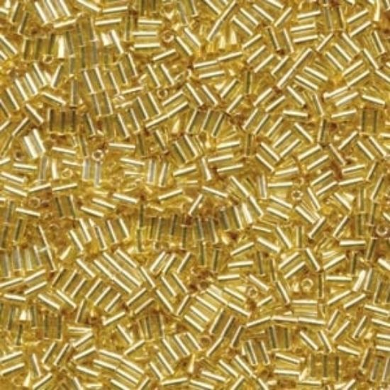 Picture of Miyuki Bugles 3mm BGL1-3 Silver Lined Gold x10g