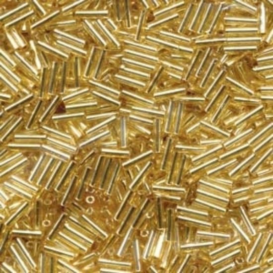 Picture of Miyuki Bugles 6mm BGL2-3 Silver Lined Gold x10g